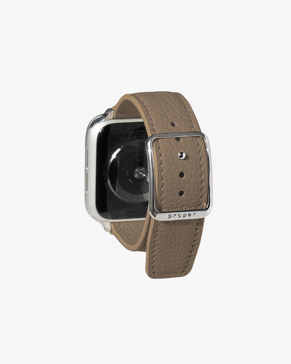 [Soft Grained Leather] Proper Apple Watch Strap / Mud beige