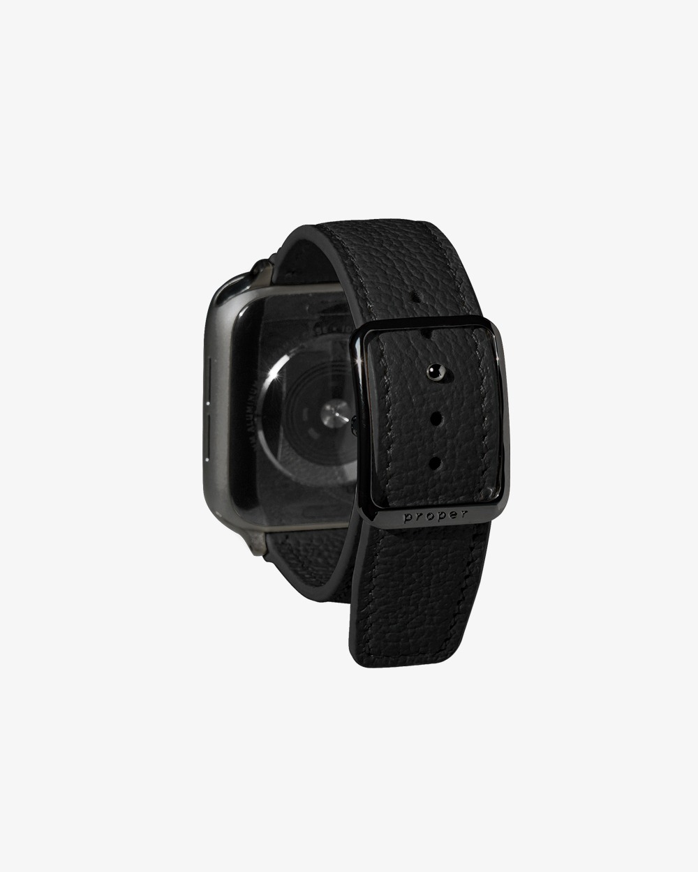 [Soft Grained Leather] Proper Apple Watch Strap / Black